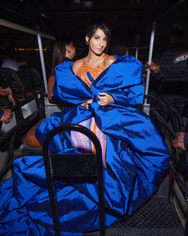 Captivating Looks Of Nora Fatehi In Colorful Outfit